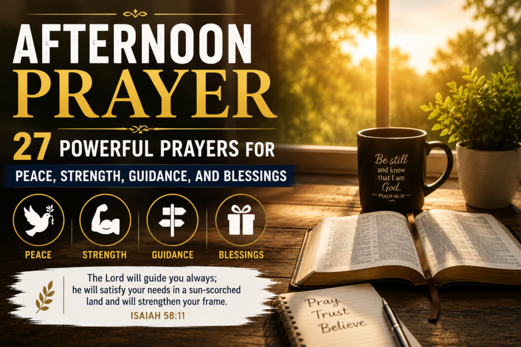 Afternoon prayer for peace, strength, guidance, and blessings