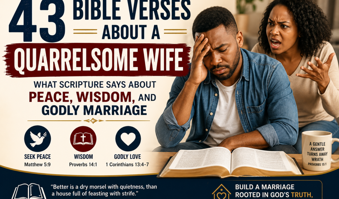 43 Bible verses about a quarrelsome wife, peace, wisdom, and godly marriage