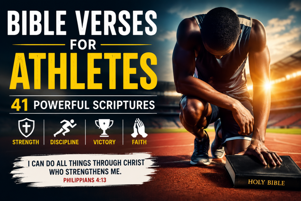 Bible verses for athletes about strength, discipline, victory, and faith