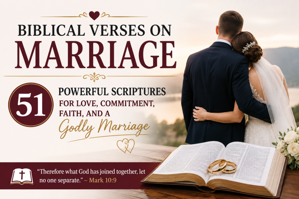 Biblical verses on marriage with 51 powerful Scriptures for love, commitment, faith, and a godly marriage