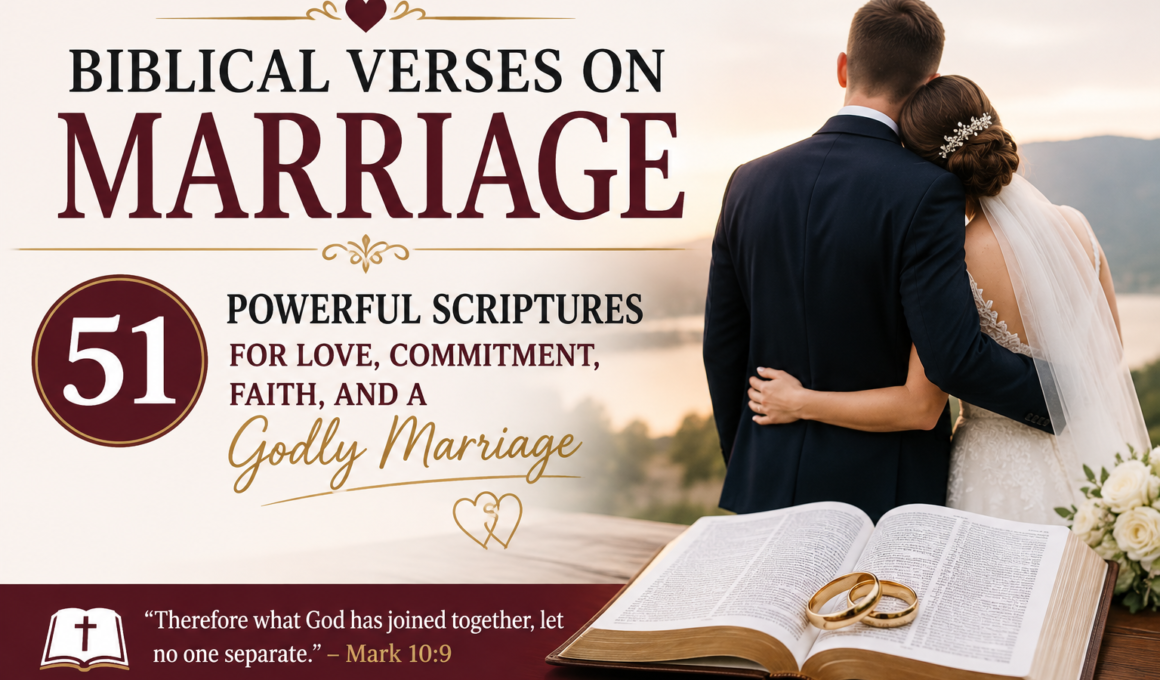 Biblical verses on marriage with 51 powerful Scriptures for love, commitment, faith, and a godly marriage