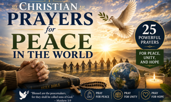 Christian prayers for peace in the world, unity, hope, and peaceful relationships