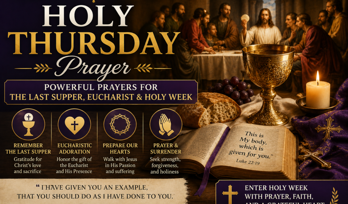 Holy Thursday prayer for the Last Supper, Eucharist, and Holy Week