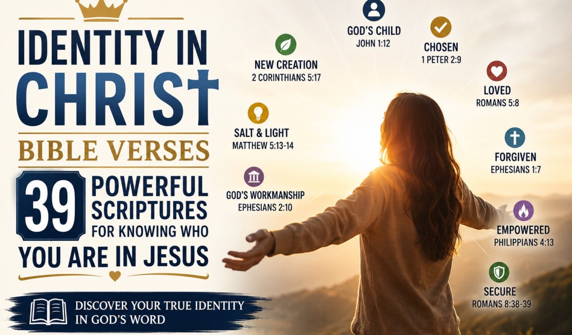 Identity in Christ Bible verses featuring 39 powerful Scriptures for knowing who you are in Jesus