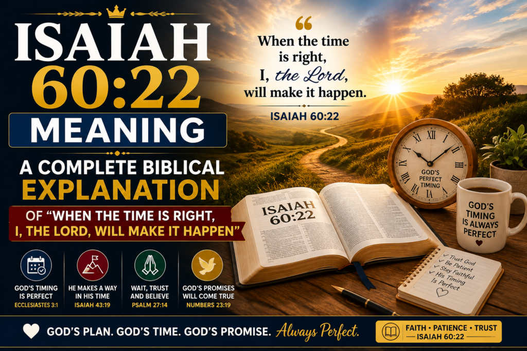 Isaiah 60:22 Meaning: A Complete Biblical Explanation of "When the Time Is Right, I, the Lord, Will Make It Happen"