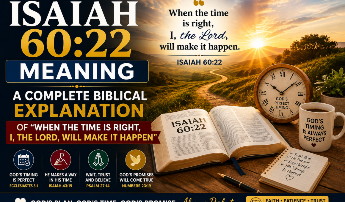 Isaiah 60:22 Meaning: A Complete Biblical Explanation of "When the Time Is Right, I, the Lord, Will Make It Happen"