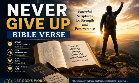 Never give up Bible verse with powerful Scriptures for strength and perseverance