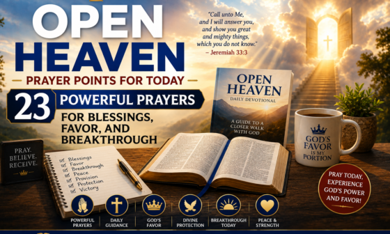 Open Heaven prayer points for today with 23 powerful prayers for blessings, favor, and breakthrough