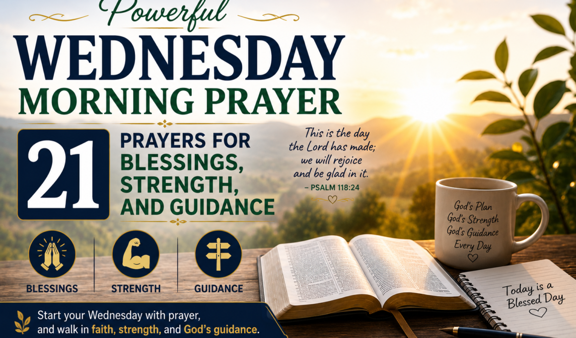 Powerful Wednesday morning prayer with 21 prayers for blessings, strength, and guidance