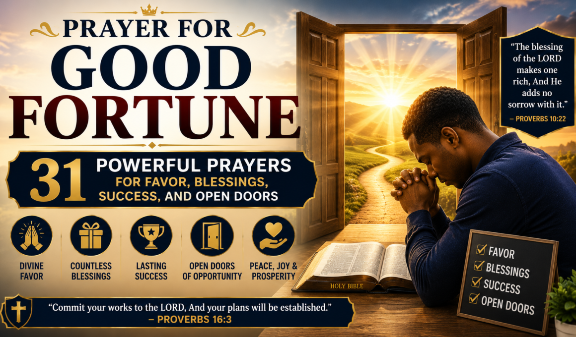 Prayer for good fortune for favor, blessings, success, and open doors