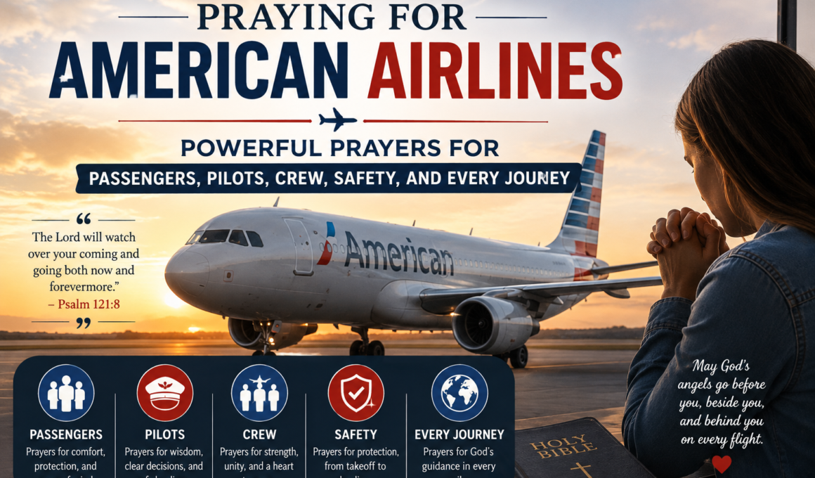 Praying for American Airlines passengers, pilots, crew, safety, and every journey