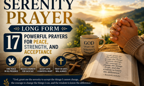 Serenity Prayer long form with 17 powerful prayers for peace, strength, and acceptance