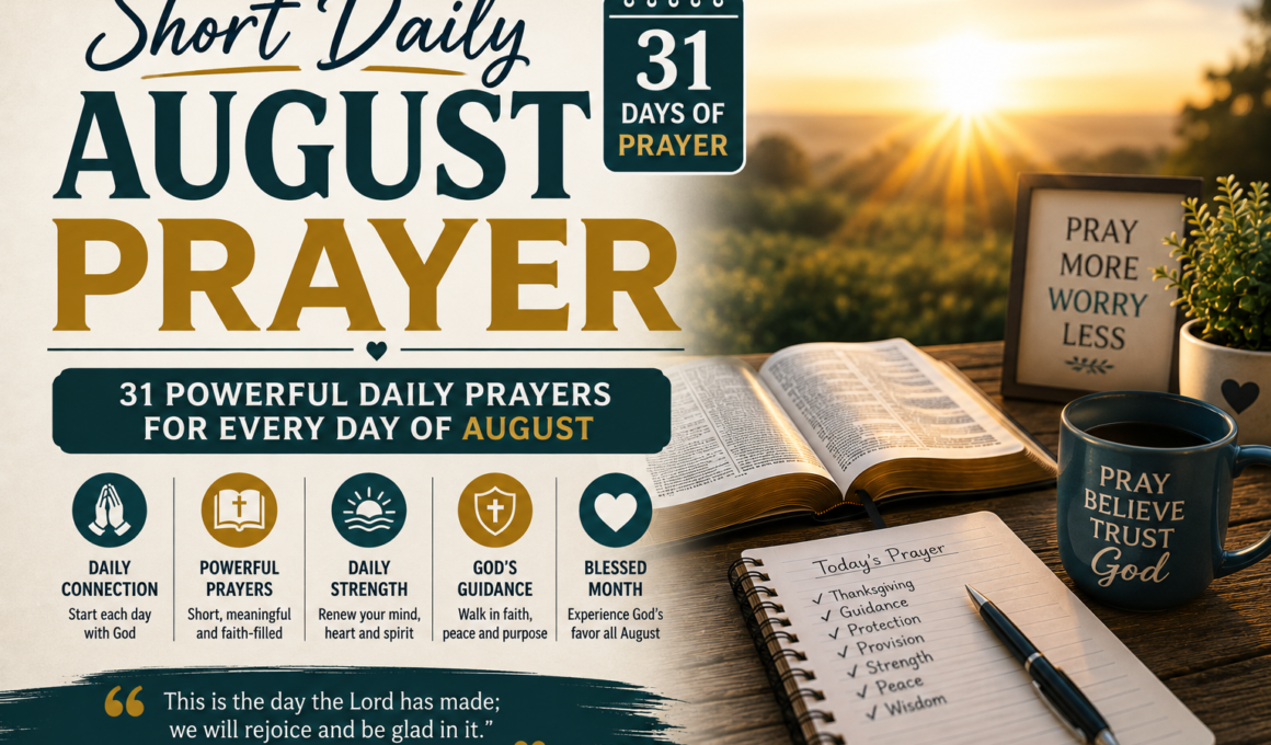 Short Daily August Prayer – 31 Powerful Daily Prayers
