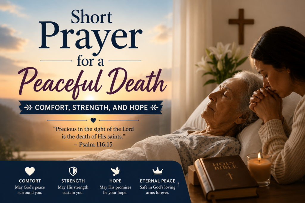 Short prayer for a peaceful death with comfort, strength, and hope