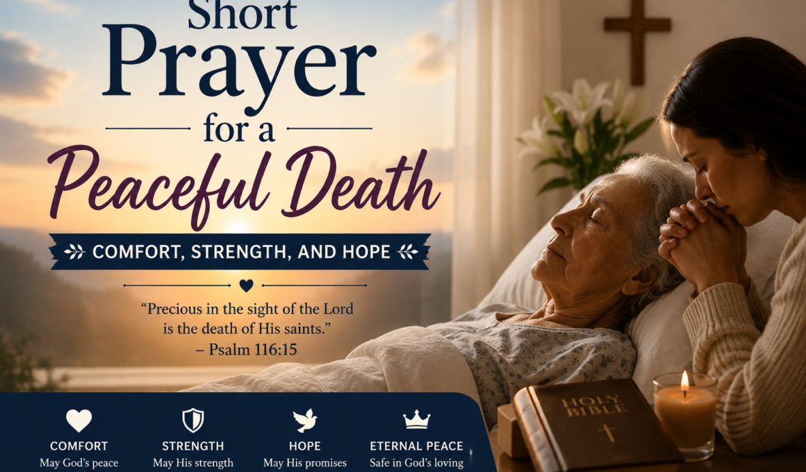 Short prayer for a peaceful death with comfort, strength, and hope