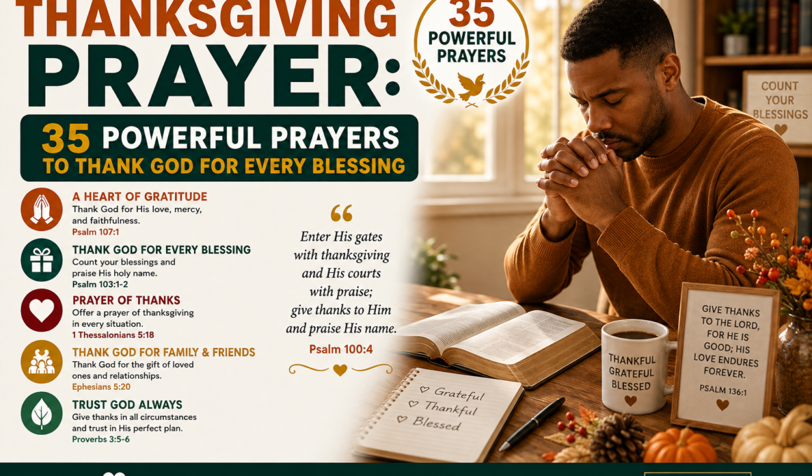 Thanksgiving Prayer: 35 Powerful Prayers to Thank God for Every Blessing