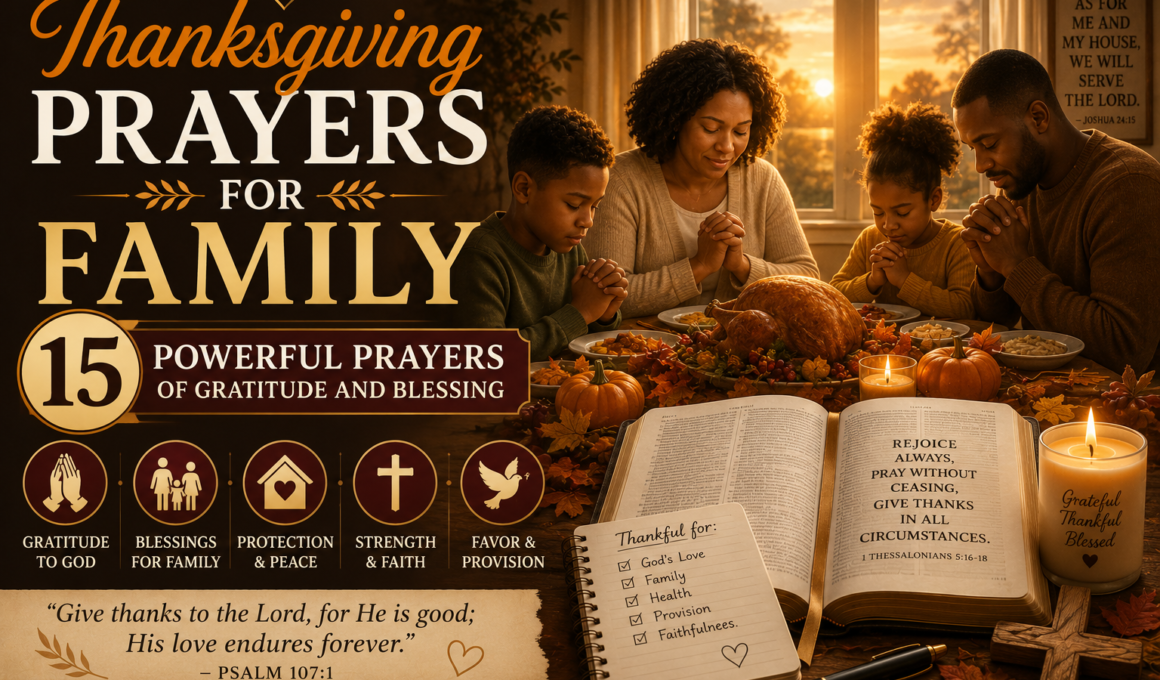Thanksgiving prayers for family with 15 powerful prayers of gratitude and blessing