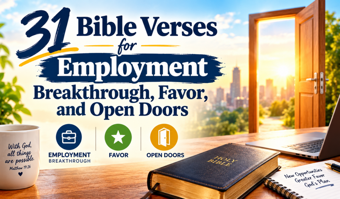 31 Bible verses for employment breakthrough, favor, and open doors