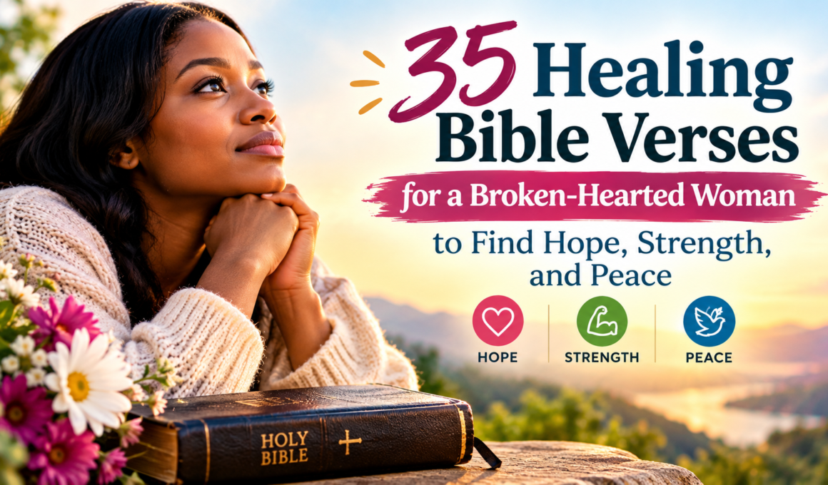35 healing Bible verses for a broken-hearted woman to find hope, strength, and peace