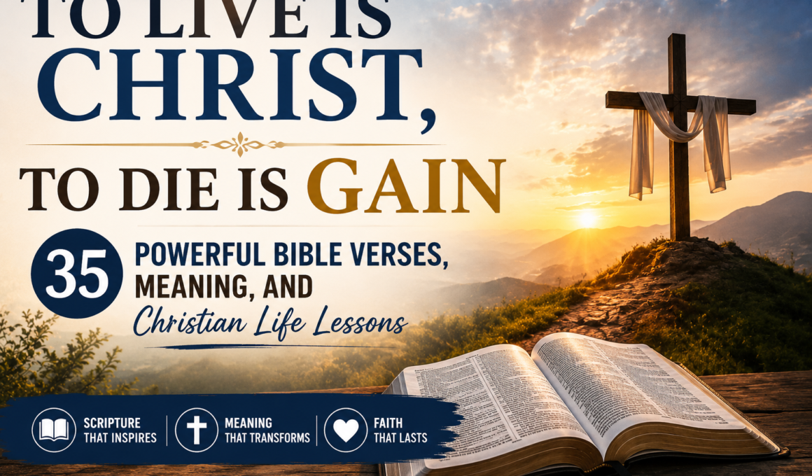 To live is Christ, to die is gain with 35 powerful Bible verses, meaning, and Christian life lessons